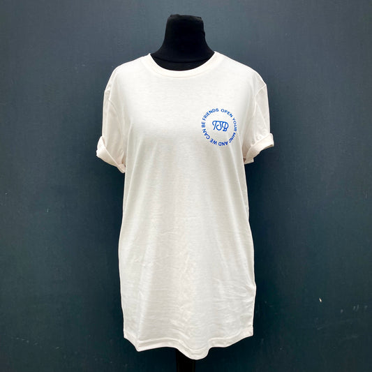 "Open Your Mind And We Can Be Friends" T-Shirt (Vintage White)
